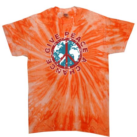 Peace Tie Dye T-shirt Give Peace A Chance Orange Twist Tie Dye
