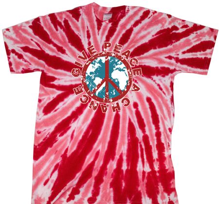 Peace Tie Dye T-shirt Give Peace A Chance Red Tie Dye
