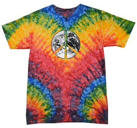 Peace Tie Dye T-shirt Peace Earth Woodstock Tie Dye