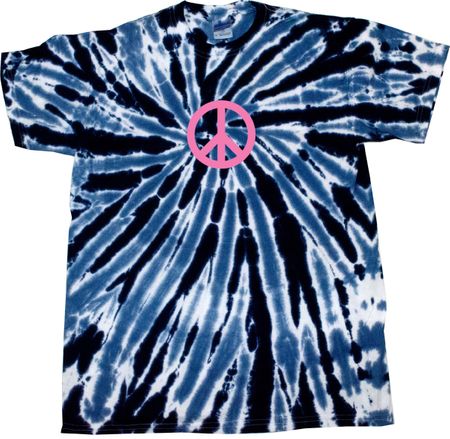 Peace Tie Dye T-shirt Pink Peace Navy Twist Tie Dye Tee