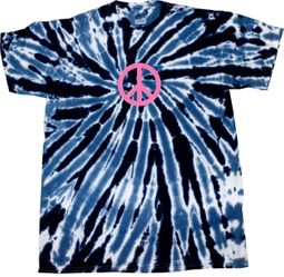 Peace Tie Dye T-shirt Pink Peace Navy Twist Tie Dye Tee Peace Tie Dye T-shirt Pink Peace Navy Twist Tie Dye Tee