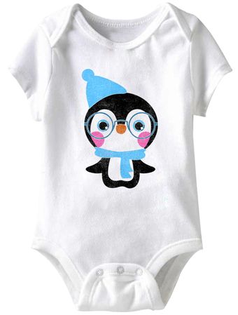 Penguin Funny Baby Romper White Infant Babies Creeper
