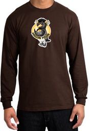 PENGUIN POWER Athletic Gym Workout Adult Long Sleeve T-shirt - Brown