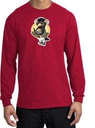 PENGUIN POWER Athletic Gym Workout Adult Long Sleeve T-shirt - Red