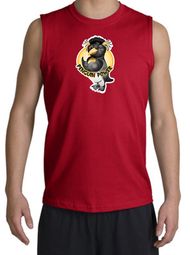 PENGUIN POWER Athletic Gym Workout Adult Muscle Shirt Shooter - Red