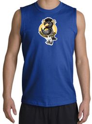 PENGUIN POWER Athletic Gym Workout Adult Muscle Shirt Shooter - Royal