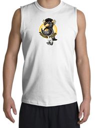 PENGUIN POWER Athletic Gym Workout Adult Muscle Shirt Shooter - White