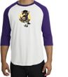 PENGUIN POWER Athletic Gym Workout Adult Raglan T-shirt - White/Purple