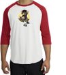 PENGUIN POWER Athletic Gym Workout Adult Raglan T-shirt - White/Red