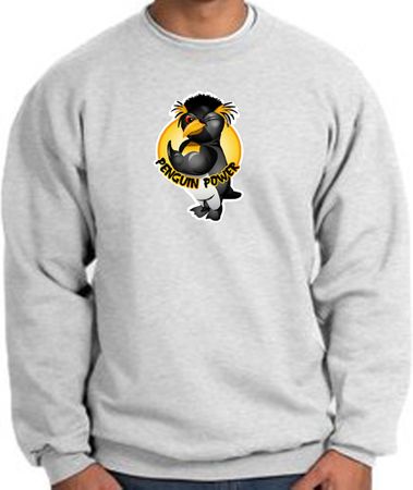 PENGUIN POWER Athletic Gym Workout Adult Sweatshirt - Ash