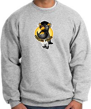 PENGUIN POWER Athletic Gym Workout Adult Sweatshirt - Athletic Heather