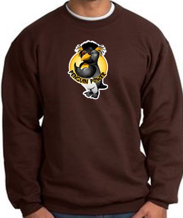 PENGUIN POWER Athletic Gym Workout Adult Sweatshirt - Brown