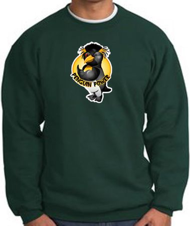 PENGUIN POWER Athletic Gym Workout Adult Sweatshirt - Dark Green