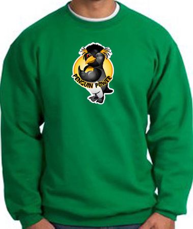 PENGUIN POWER Athletic Gym Workout Adult Sweatshirt - Kelly Green