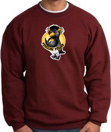 PENGUIN POWER Athletic Gym Workout Adult Sweatshirt - Maroon