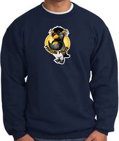 PENGUIN POWER Athletic Gym Workout Adult Sweatshirt - Navy