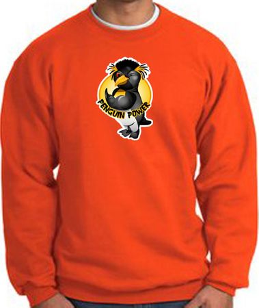PENGUIN POWER Athletic Gym Workout Adult Sweatshirt - Orange
