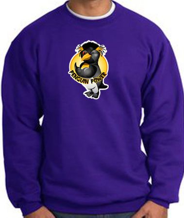 PENGUIN POWER Athletic Gym Workout Adult Sweatshirt - Purple