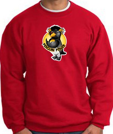 PENGUIN POWER Athletic Gym Workout Adult Sweatshirt - Red