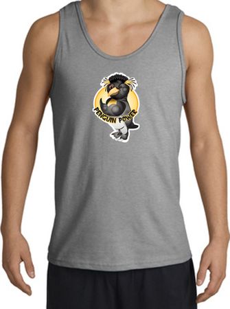 PENGUIN POWER Athletic Gym Workout Adult Tanktop - Sports Grey