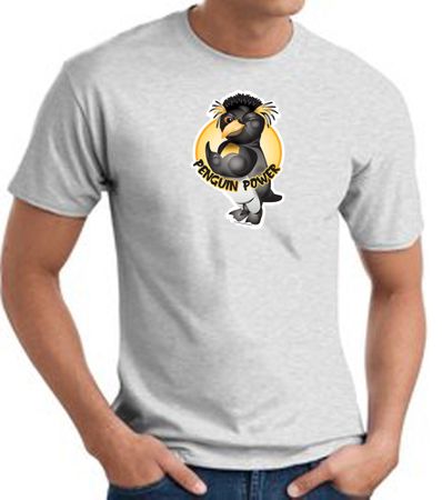 PENGUIN POWER Athletic Gym Workout T-shirt - Ash