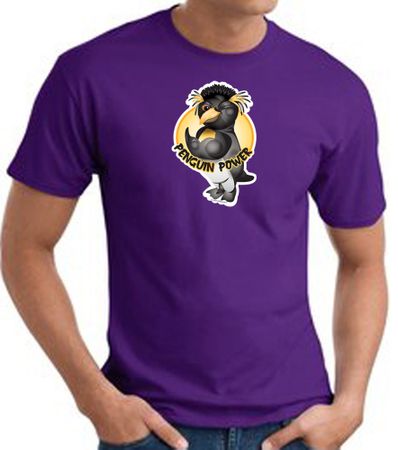 PENGUIN POWER Athletic Gym Workout T-shirt - Purple