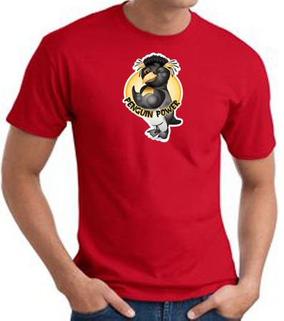 PENGUIN POWER Athletic Gym Workout T-shirt - Red