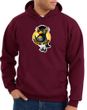 Penguin Power Hoodie Athletic Gym Workout Hoody Maroon