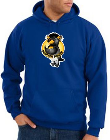 Penguin Power Hoodie Athletic Gym Workout Hoody Royal