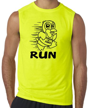 Penguin Power Mens "Run" Muscle Tee Shirt