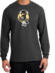 Penguin Power Shirt Athletic Gym Workout Long Sleeve Shirt Charcoal