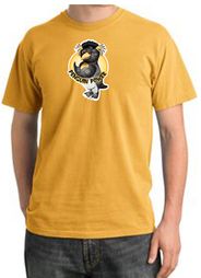 Penguin Power Shirt Athletic Gym Workout Pigment Dyed Tee Mustard