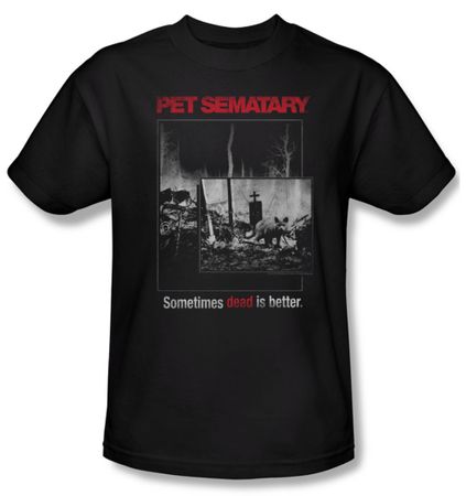 Pet Sematary Shirt Cat Poster Adult Black Tee T-Shirt