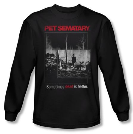 Pet Sematary Shirt Cat Poster Long Sleeve Black Tee T-Shirt