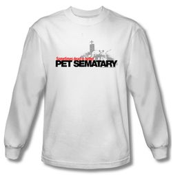 Pet Sematary Shirt Logo Long Sleeve White Tee T-Shirt