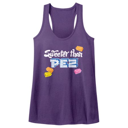 PEZ Candy Juniors Tank Top Sweeter Than Purple Racerback