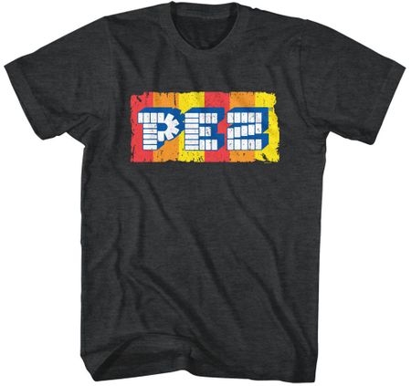 Pez Logo Retro Candy Adult Black T-shirt