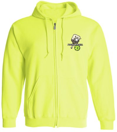 High Visibility Pickleball Hooded Sweatshirt with Zipper