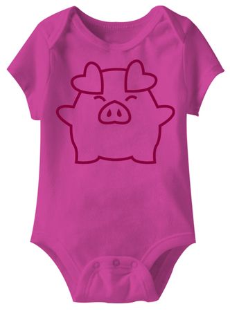 Piggy Hugs With It Funny Baby Romper Hot Pink Infant Babies Creeper
