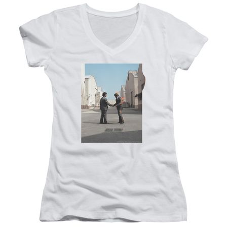 Pink Floyd Juniors V Neck Shirt Wish You Were Here White T-Shirt