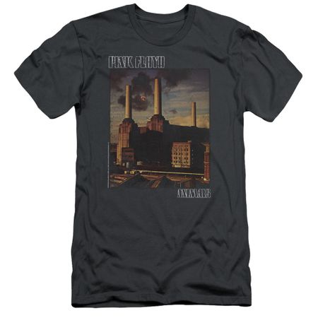 Pink Floyd Slim Fit Shirt Faded Animals Charcoal T-Shirt