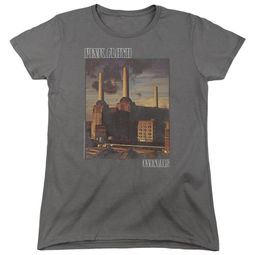 Pink Floyd Womens Shirt Faded Animals Charcoal T-Shirt