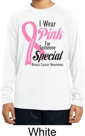 Pink For Someone Special Kids Dry Wicking Long Sleeve Shirt