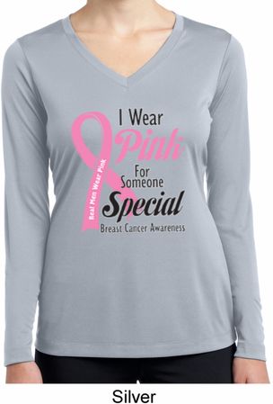 Pink For Someone Special Ladies Dry Wicking Long Sleeve Shirt