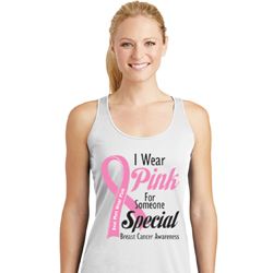 Pink For Someone Special Ladies Dry Wicking Racerback Tank Top