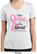 Pink For Someone Special Ladies Moisture Wicking V-neck Shirt