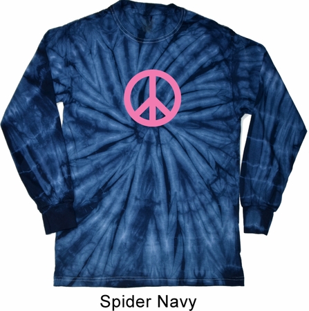 Pink Peace Long Sleeve Tie Dye Shirt