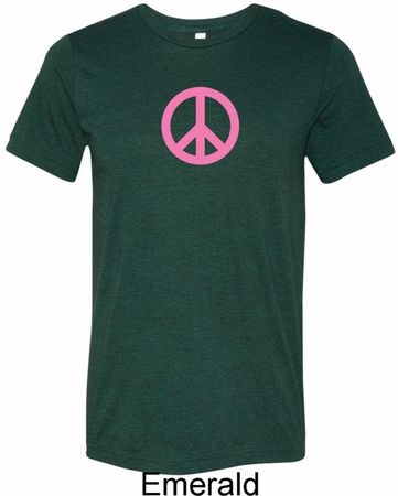Pink Peace Mens Tri Blend Crewneck Shirt