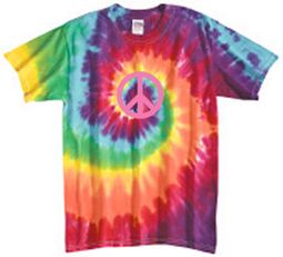 Pink Peace Retro Swirl Tie Dye Adult Unisex Size T-shirt Tee Shirt Pink Peace Retro Swirl Tie Dye Adult Unisex Size T-shirt Tee Shirt