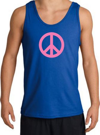 PINK PEACE World Peace Sign Symbol Adult Tanktop - Royal
